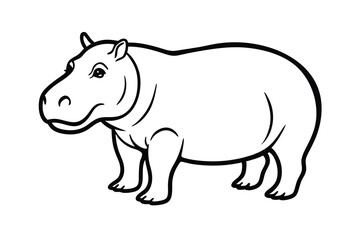 Obraz premium vector illustration of cartoon hippopotamus