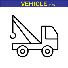 Vehicle Line Editable Icon. Vector illustration in modern thin line style of transport icons types: taxi, train, helicopter, bus, ship, plane, tram and more. EPS 10.