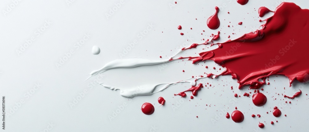Poster crimson chaos minimalist blood splatter design - dramatic visual storytelling for thriller marketing