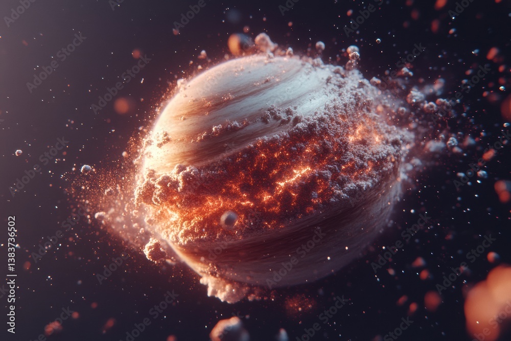 Poster Immersive Cosmic Disruption Next-Gen Scientific Visualization of Planetary Destruction with Cutting-Edge Digital Art for Educational Technology and Augmented Reality Experiences