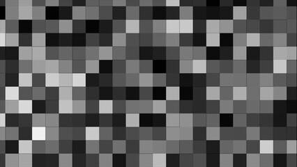 Pixelated digital screen texture with a monochromatic random changing pattern.