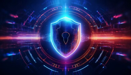 optics background with security shield technology