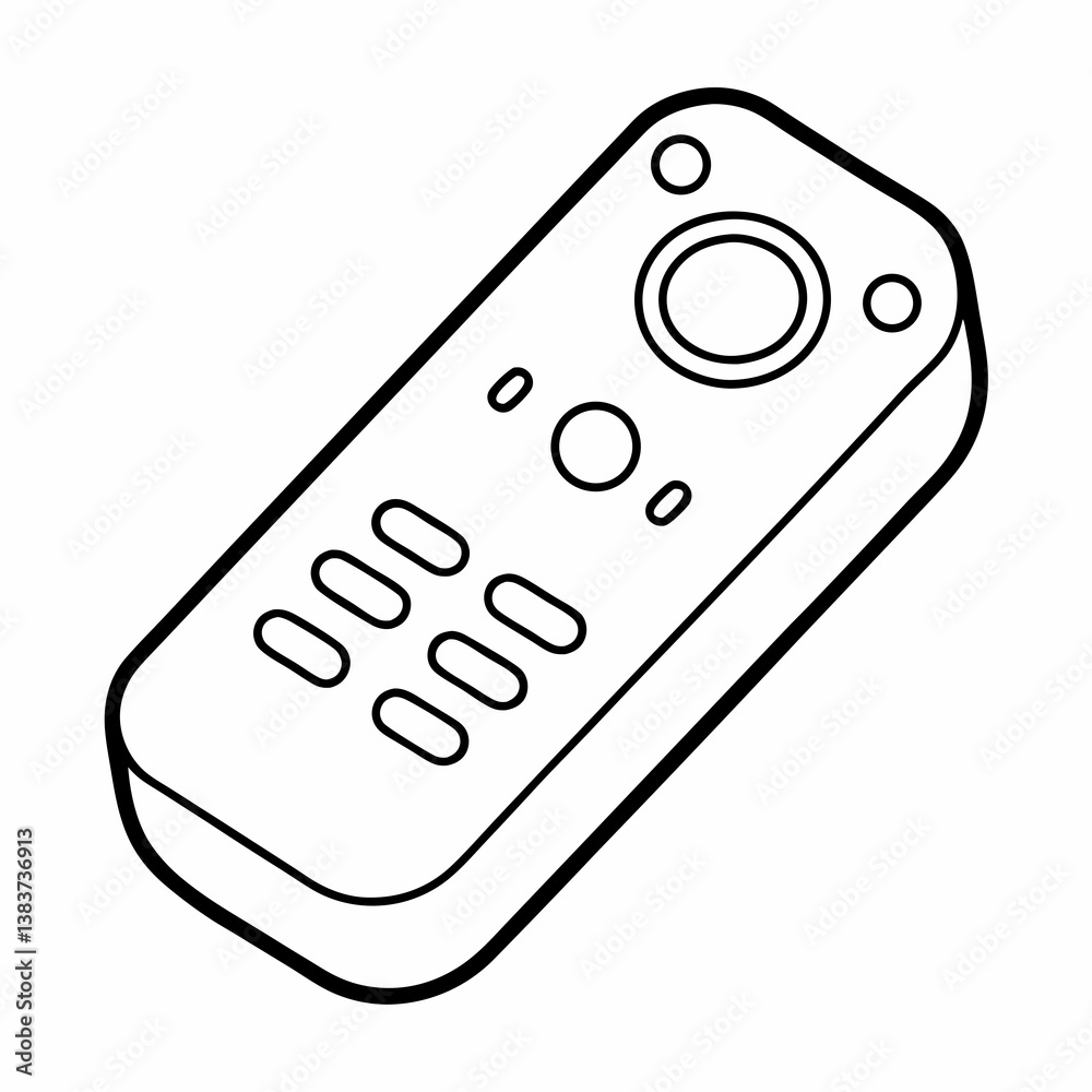 Poster remote control outline vector – line art drawing for coloring book page on white background