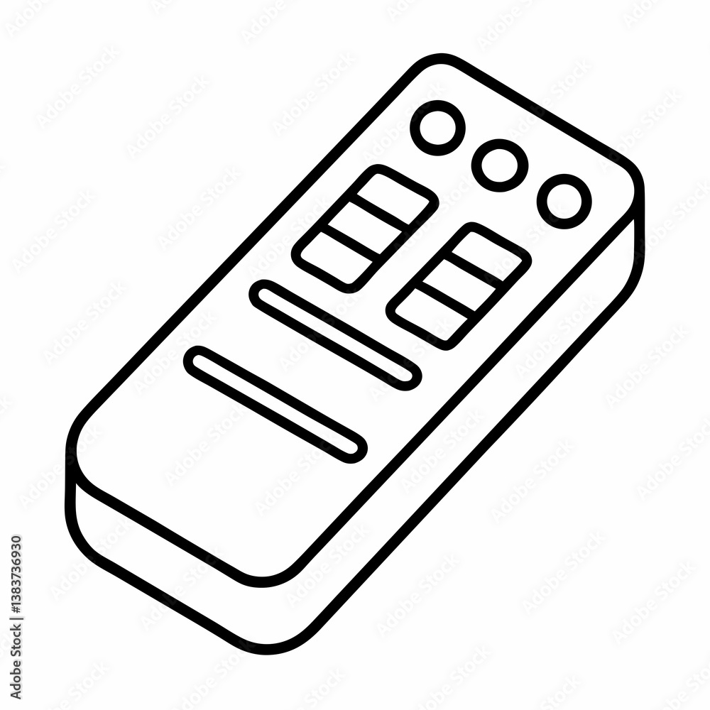 Poster remote control outline vector – line art drawing for coloring book page on white background