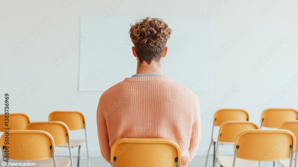 Poster minimalist gen z learning transformation soft peach knit aesthetic capturing contemplative academic 