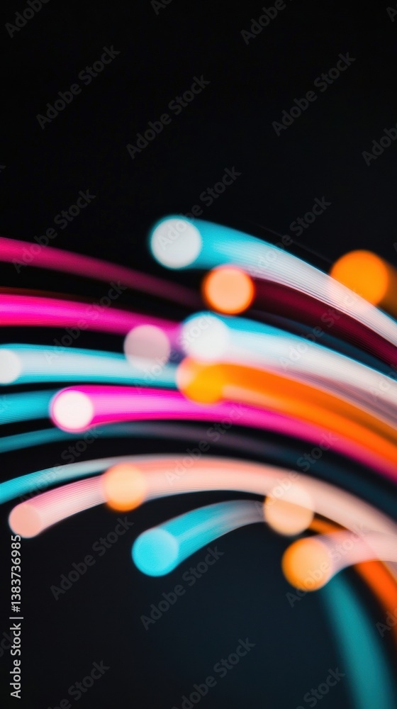 Poster luminous digital flow vibrant fiber optic network visualization showcasing next-gen connectivity, te