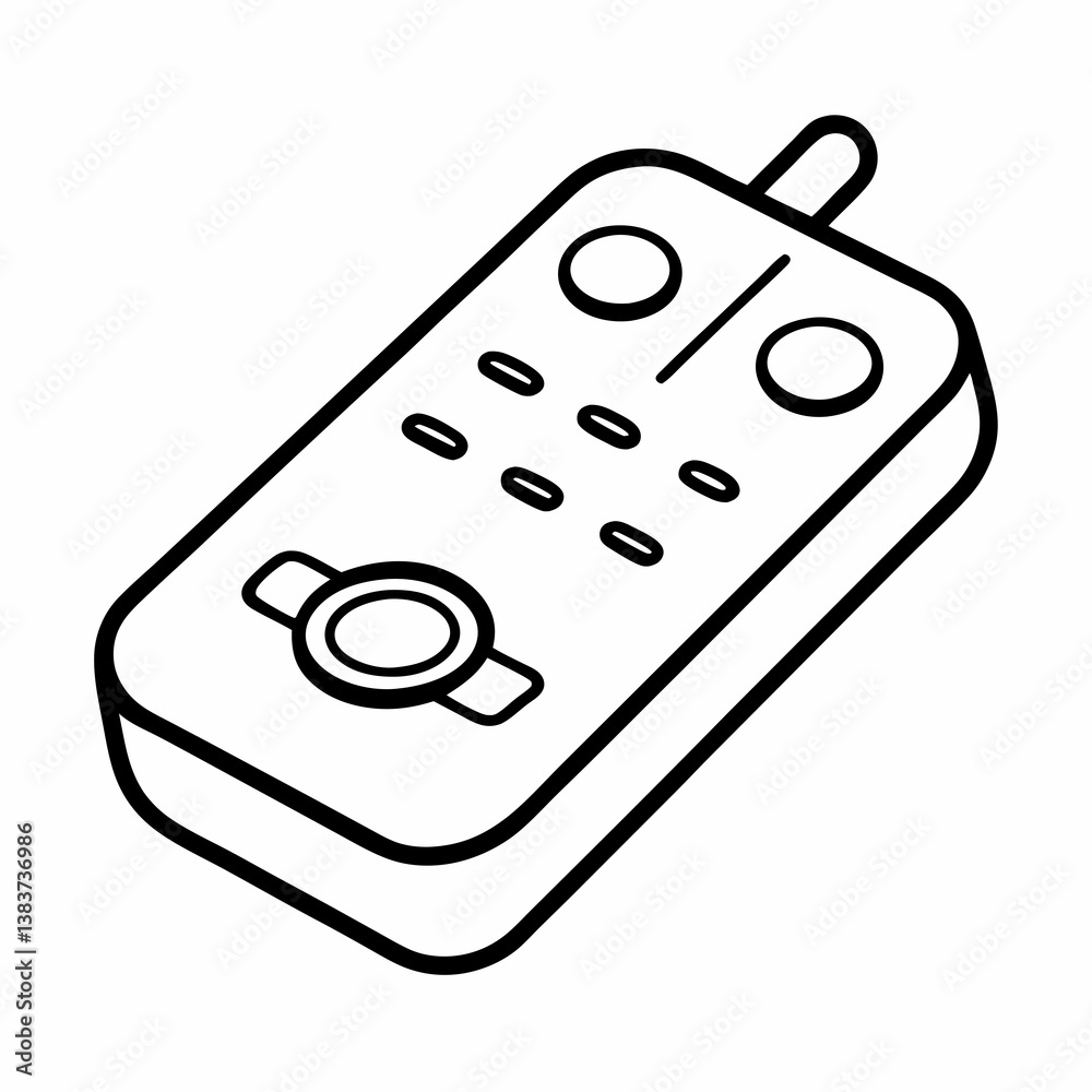 Poster remote control outline vector – line art drawing for coloring book page on white background