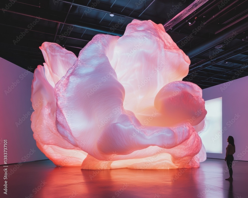 Poster immersive digital art experience luminescent organic cloud installation transforming cultural spaces