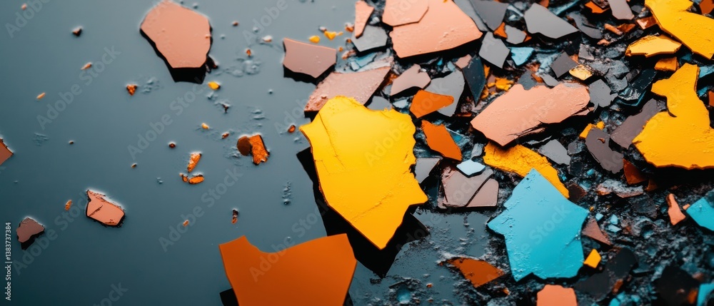 Poster Climate Crisis Visual Narrative Fractured Geologic Fragments Exploring Environmental Transformation Through Dynamic Material Disruption in 8K Resolution
