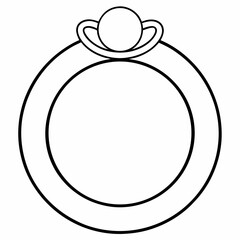 Obraz premium Ring Outline Vector – Line Art Drawing for Coloring Book Page on White Background