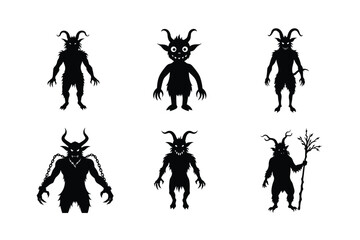 Krampus silhouette vector  Bundle 