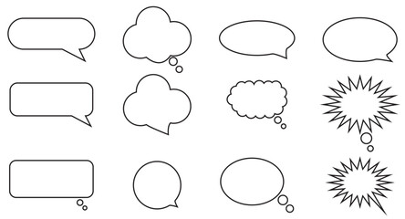 Fototapeta premium Comic speech bubble set vector. Dialogue bubbles collection isolated