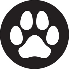 Fototapeta premium Dog footprint vector icon trendy flat style. Modern paw print symbol for animal zoo, vet logo element apps and websites isolated on transparent background. Representing pet and animals illustration.