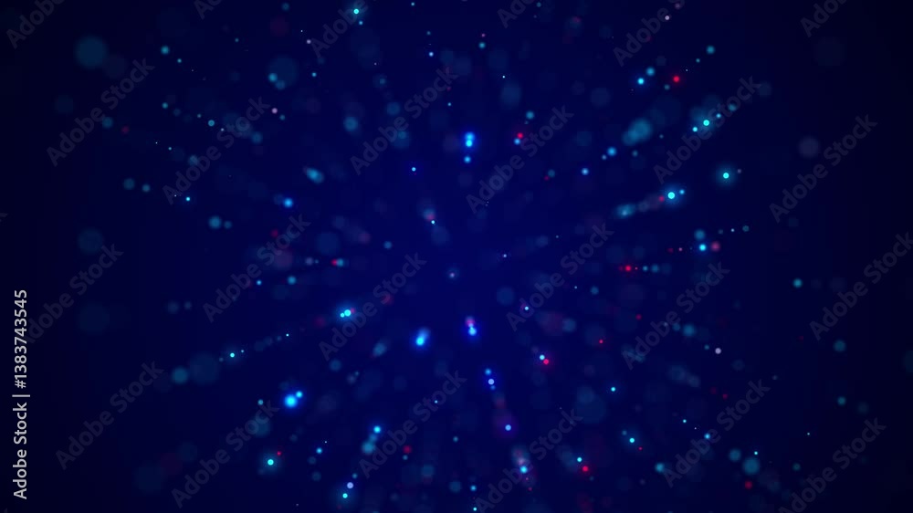 Aufkleber Internet technology network. Abstract blue background. Large amount of data. 3d rendering.
