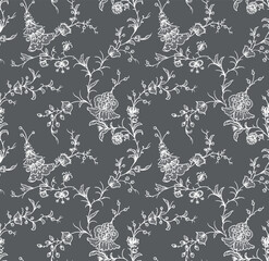 seamless lace floral ornament, vector illustration	