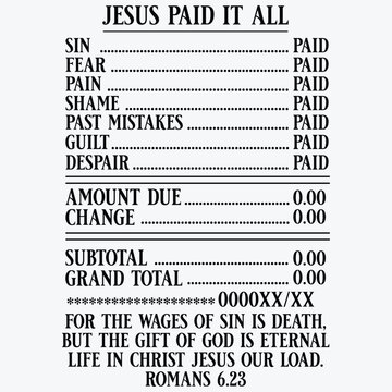 Jesus Paid It All SVG PNG, Christian Svg, Religious Svg, Jesus Svg, Bible Verses, Redeemed Svg, God Svg, Faith Shirt Svg, Verse Shirt Svg