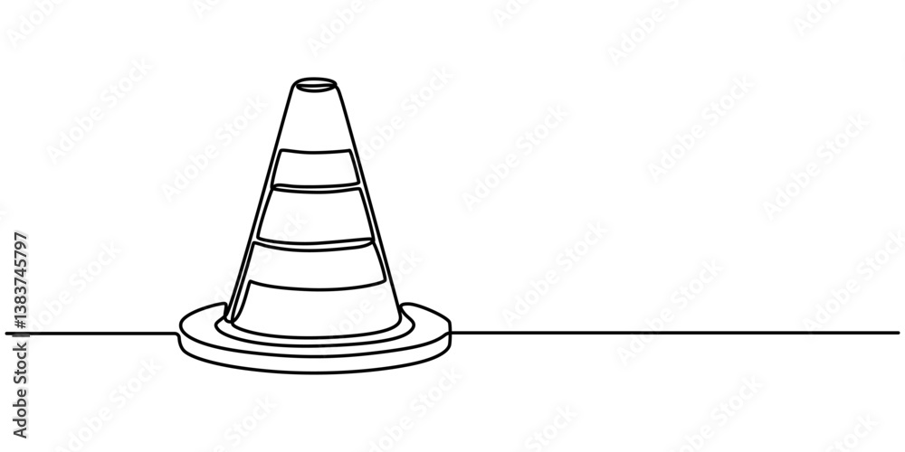 Poster continuous line vector illustration design
traffic cone, one line continuous drawing traffic cone, Road cone line continuous drawing vector. One line Road cone vector background. Road cone icon. 