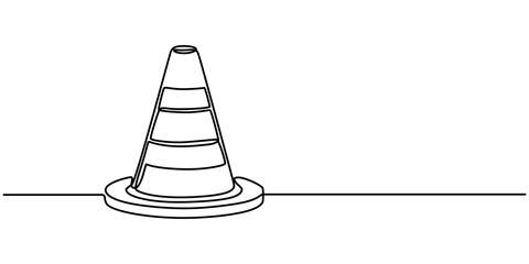 continuous line vector illustration design
traffic cone, one line continuous drawing traffic cone, Road cone line continuous drawing vector. One line Road cone vector background. Road cone icon. 