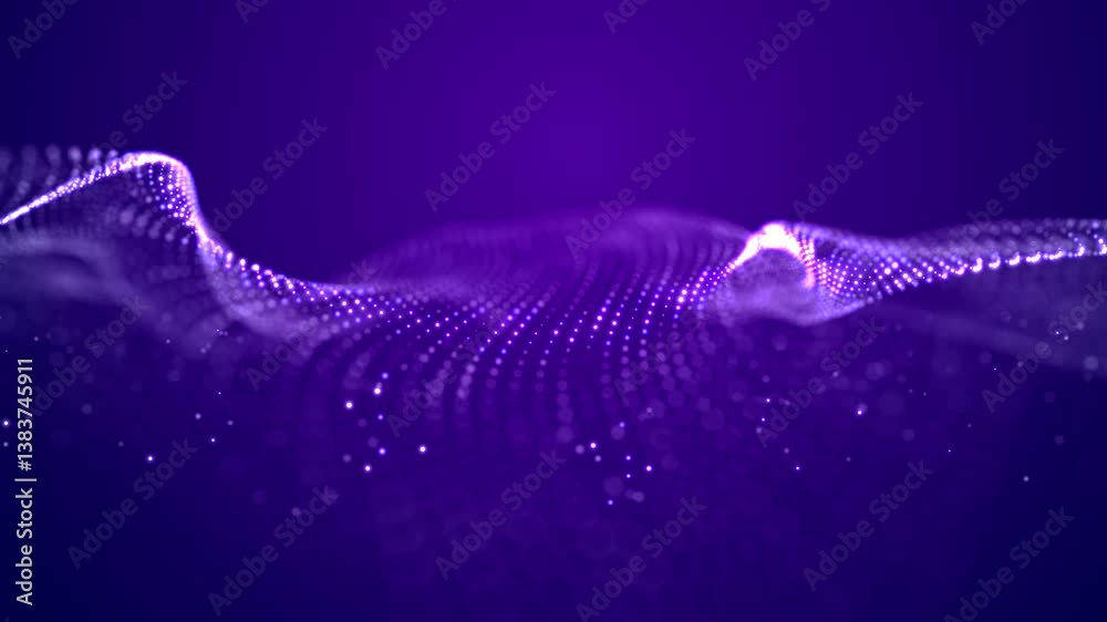 Aufkleber Futuristic sound flow wave. Equalizer for music. Data transfer. 3D rendering.