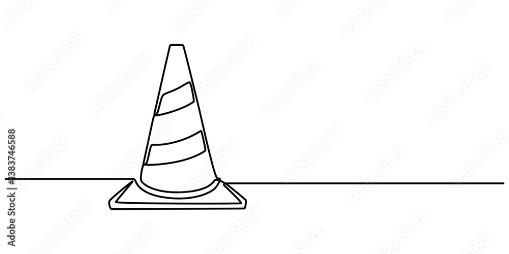 Aufkleber continuous line vector illustration design
traffic cone, one line continuous drawing traffic cone, Road cone line continuous drawing vector. One line Road cone vector background. Road cone icon. 