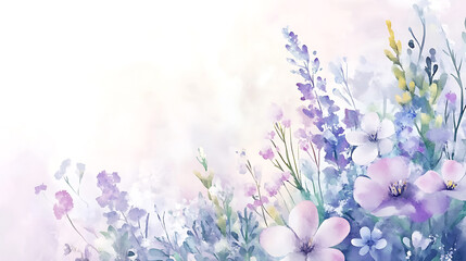 Obraz premium Watercolor illustration for nowruz with a wreath of beautiful spring flowers
