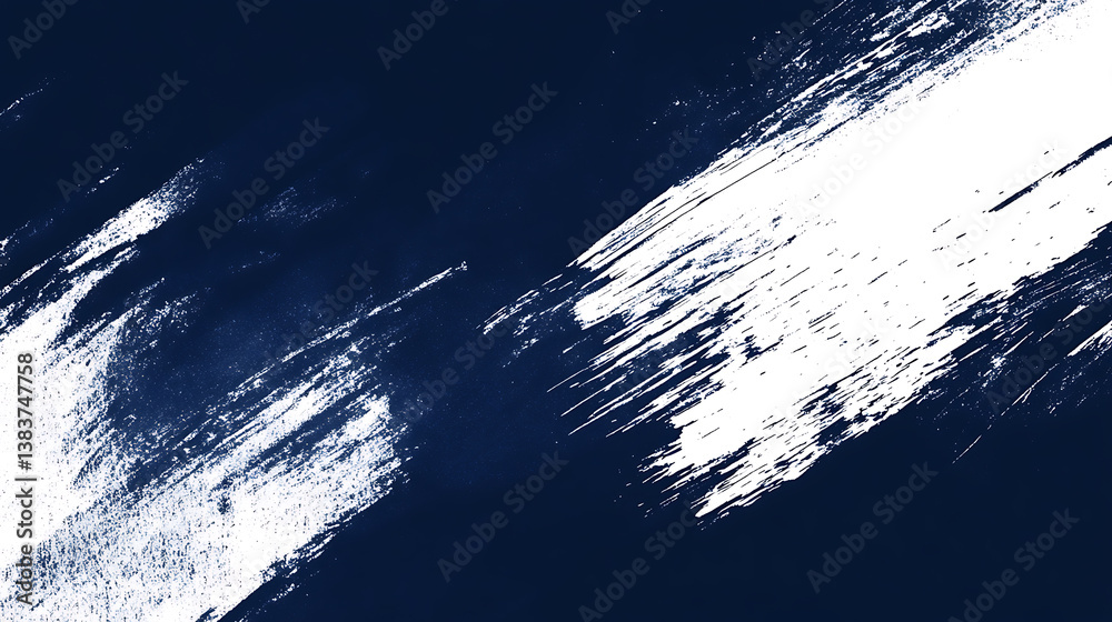 Poster abstract black ink splashes and circles on a white background with brush strokes