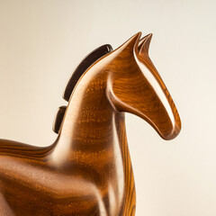 Wooden sculpture of horse figurine