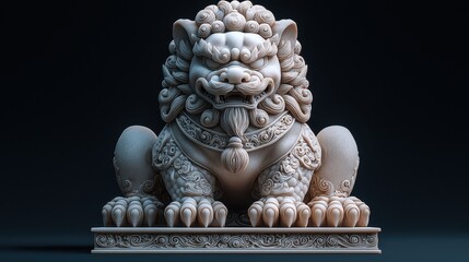 Fototapeta premium Ornate stone lion statue
