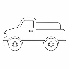 Fototapeta premium Truck Outline Coloring Book Page Line Art Drawing