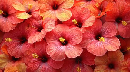 Vibrant hibiscus blossoms