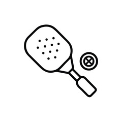 Simple Line Art of a Paddleball Paddle and Ball