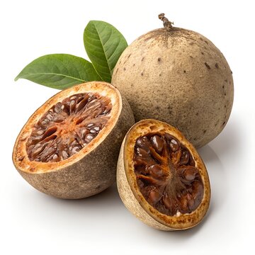 A fresh Limonia acidissima with a rough, hard, and slightly cracked brown shell, 