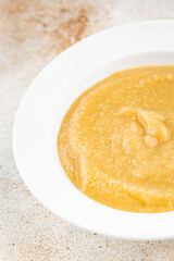 Apple puree natural ingredient tasty fresh gourmet food background table rustic food top view copy space
