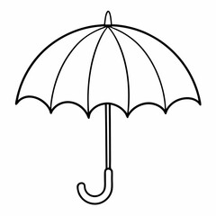 Umbrella or Rain Shield Outline Coloring Book Page