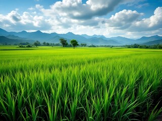 Fototapeta premium green rice field