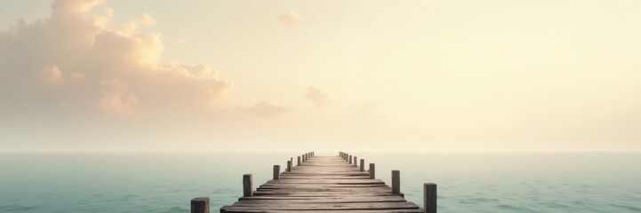 Fototapeta premium Wooden Pier Leading Towards a Serene Horizon