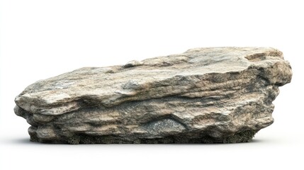Isolated Rock Formation on White Backdrop for Product Mockup Display
