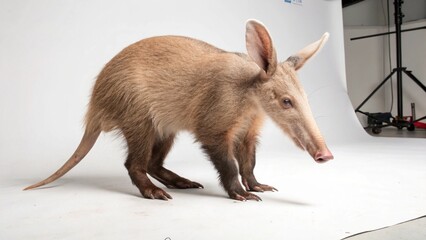 Aardvark on studio background
