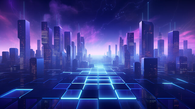 abstract city night
