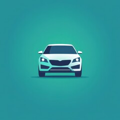 Modern hatchback car design on a vibrant teal background showcasing sleek lines and contemporary features