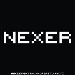 Futuristic sans serif alphabet display font vector for branding design