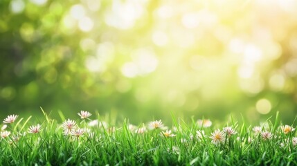 Vibrant spring meadow blooms nature scene floral beauty lush green environment close-up view serenity and renewal