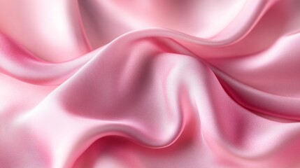 Obraz premium Silky pink fabric close-up textiles photography studio macro view elegant texture for fashion design