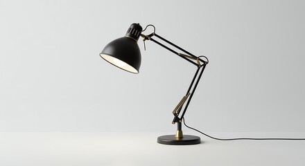 Sophisticated black desk lamp with adjustable arm and a minimalist design touch