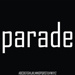 Fototapeta premium Modern unique wide sans serif alphabet display font vector illustration