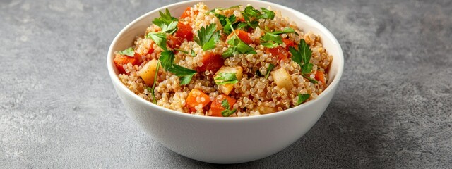 Fresh Quinoa Salad with Colorful Vegetables and Herbs