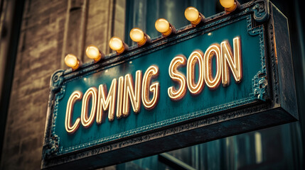 Coming Soon Neon Sign  Vintage Style  Retro  Announcement  Grand Opening  New Business  Sh