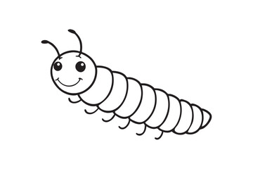 Caterpillar line art on white background. (1)