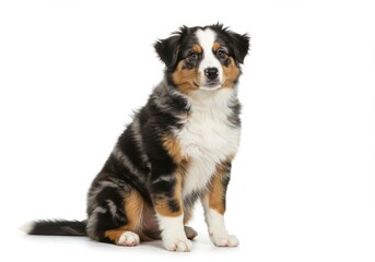 Realistic australian shepherd puppy tri-color