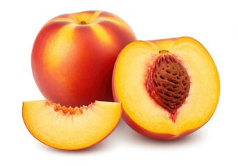 Photorealistic peaches vibrant colors high